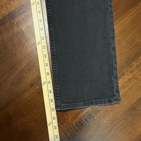 Gap High Rise 90s Straight Leg Jeans Womens 10/30R Washed Black Denim Normcore - Picture 8 of 9